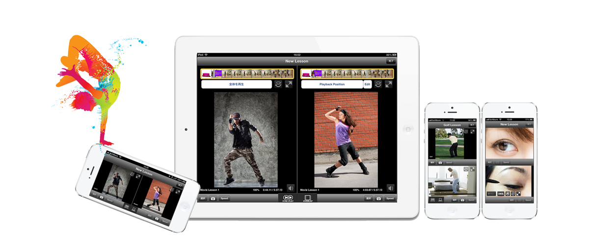 iPhone/iPadを2画面に分割し、画像や動画を再生。全く新しい練習方法を発見しました。